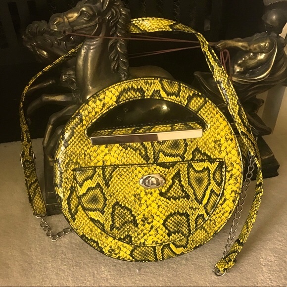 Primark Handbags - Primark Snakeskin Print Round Crossbody Bag, 81/2 round x 3” Depth